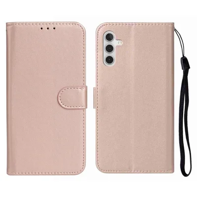 For Samsung Galaxy S25 FE Case PU Leather Flip Phone Cover Wallet Card Slot Holder - Rose Gold