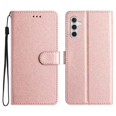 For Samsung Galaxy A18 4G / A18 5G / A17 4G / A17 5G / A26 5G Wallet Case Leather Folio Phone Cover Magnetic Clasp - Rose Gold