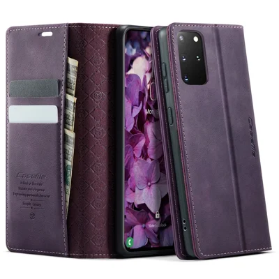 CASEME For Samsung Galaxy S20 Plus 5G / Galaxy S20 Plus 4G Case  033 Series RFID Blocking Wallet Stand Calf Texture Leather Phone Cover - Purple