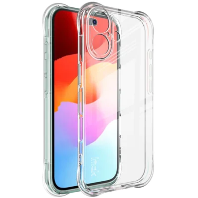 IMAK voor iPhone 17 hoesje TPU telefoonhoesje Airbag schokbestendige bescherming - Transparant