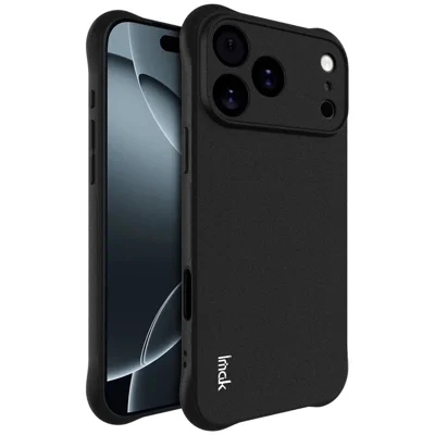 IMAK voor iPhone 17 Pro Max hoesje TPU telefoonhoesje Airbag Schokbestendige bescherming - Mat zwart