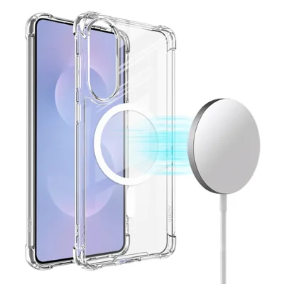 IMAK For Samsung Galaxy S25 Edge Magnetic Case Shockproof PC TPU Clear Phone Cover