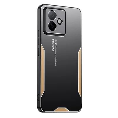 För Wiko Hi Enjoy 80 5G / Enjoy 80S 5G Mobilskal av Aluminiumlegering TPU PC Baklucka - Guld