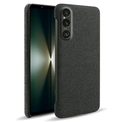 Etui do Sony Xperia 1 VII, pokrowiec tylny PC z fakturą tkaniny, ochronny, odporny na zarysowania, kolor czarny