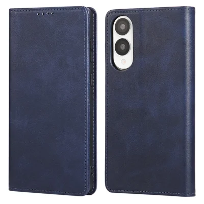 Voor Samsung Galaxy S25 Edge hoesje RFID-blokkering PU-leer telefoonportemonneebehuizing - Blauw