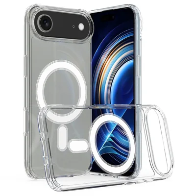 For iPhone Air Clear Phone Case Compatible with MagSafe TPU+Acrylic Back Cover - Clear