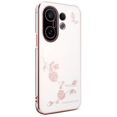 KADEM For vivo S30 Pro mini 5G Case Flower Rhinestone Decor TPU Phone Cover - Rose Gold