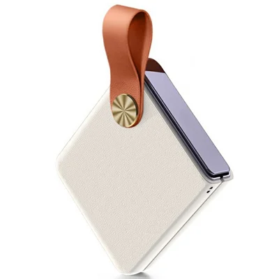 GKK Finger Strap Case for Motorola Razr 70 Ultra / 60 Ultra 5G / Razr Ultra 2026 5G / 2025 5G PU Leather + Hard PC Phone Cover - White / Brown