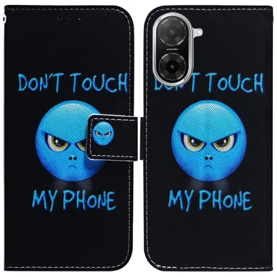 For Xiaomi Redmi A5 4G (171.7mm) / Poco C71 4G Wallet Case Pattern Print Leather Phone Cover - Don't Touch My Phone