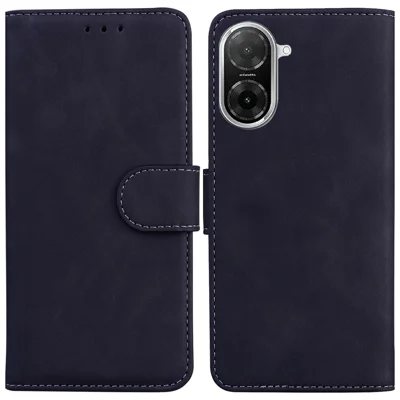 For Xiaomi Redmi A5 4G (171.7mm) / Poco C71 4G Case Solid Color Leather Wallet Phone Cover - Black