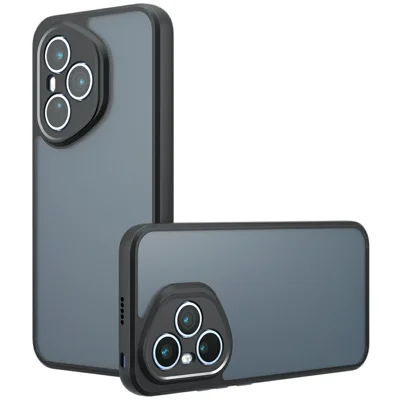 Til Honor 400 Pro 5G (Global) Skånløs TPU + PC Matt Telefonbeskyttelse, Transparent Sort