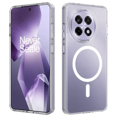 For OnePlus Ace 5 5G / OnePlus Ace 5 Pro 5G / OnePlus 13R 5G Clear Phone Magnetic Case TPU+Acrylic Back Cover - Clear