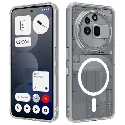 For Nothing Phone (3a) Pro Clear Phone Magnetic Case TPU+Acrylic Back Cover - Clear