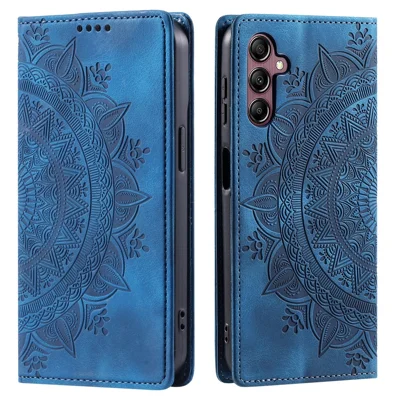 For Samsung Galaxy A18 5G / A18 4G / A17 5G / A17 4G / A26 5G Case Magnetic Closing Leather Phone Cover Pattern Imprinted - Blue