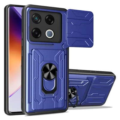 Bulk Purchasing For Infinix GT 20 Pro 5G Case PC + TPU Kickstand Phone Back Cover with Camera Slider - Sapphire