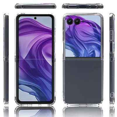 Voor Motorola Razr 60 Pro 5G Transparant Telefoonhoesje TPU+Acryl Stootvrij Achterklep - Transparant