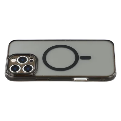X-LEVEL For iPhone 16 Pro Max Magnetic Case PC TPU Translucent Phone Back Cover - Transparent Black