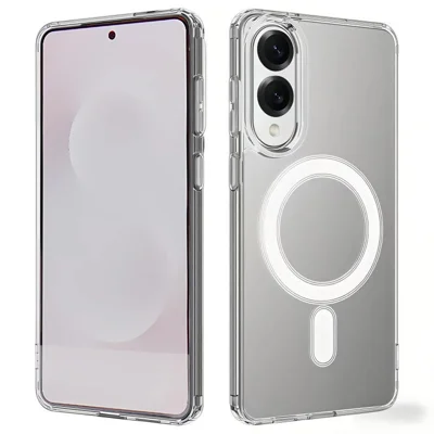 WANLONFENG LM2 Series For Samsung Galaxy S25 Edge Clear Magnetic Case Phone Cover (Big Lens Hole)