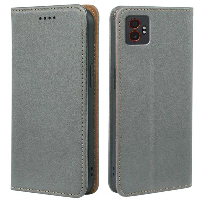 For Samsung Galaxy XCover7 Pro Case Wallet RFID Blocking Leather Phone Cover Strong Magnetic Closure - Grey
