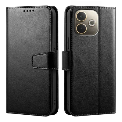 For Oppo A5 Pro 5G (Global) Case Stand Card Holder Wallet Leather Phone Cover - Black