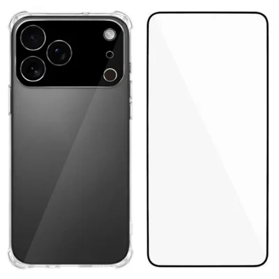 WANLONFENG For iPhone 17 Pro Max TPU Case  WL3 Series 1.5mm Phone Cover with Tempered Glass Film - Transparent