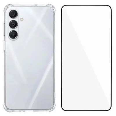 WANLONFENG For Samsung Galaxy A17 5G / A17 4G TPU Case  WL3 Series 1.5mm Phone Cover with Tempered Glass Film - Transparent