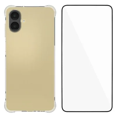 WANLONFENG For Samsung Galaxy A08 4G / A07 4G Case  WL Series 2.0mm TPU Phone Cover with Tempered Glass Film - Transparent