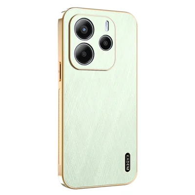 KADEM For Xiaomi Redmi Note 14 5G Case Electroplating Silk Texture PU + TPU Phone Back Cover - Green