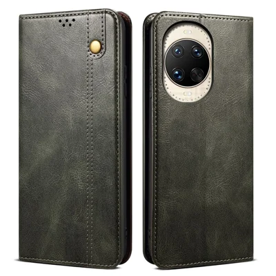 For Huawei nova 14 Ultra 5G Case Crazy Horse Texture Waxy Leather Wallet Stand Phone Cover - Green