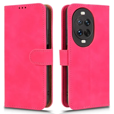 For Huawei nova 14 Pro 5G Leather Case Skin Feel Anti Drop Wallet Flip Phone Cover - Rose