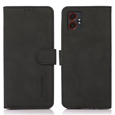 KHAZNEH For Samsung Galaxy XCover7 Pro Case PU Leather Wallet Stand Phone Cover - Black
