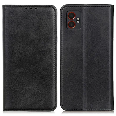 For Samsung Galaxy XCover7 Pro Case Split Leather Flip Wallet Phone Cover - Black