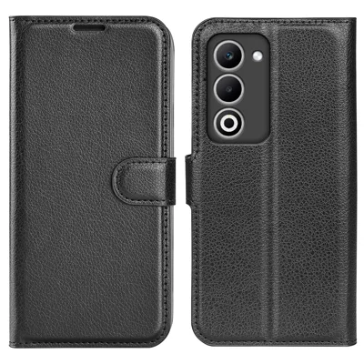 For Oppo A5 4G / 5G Case Litchi Texture Shockproof Leather Wallet Phone Cover - Black