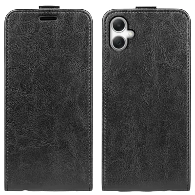 For Samsung Galaxy A08 5G / A08 4G / A07 4G / F07 4G / M07 4G Case with Card Slots Vertical Flip Leather Phone Cover - Black