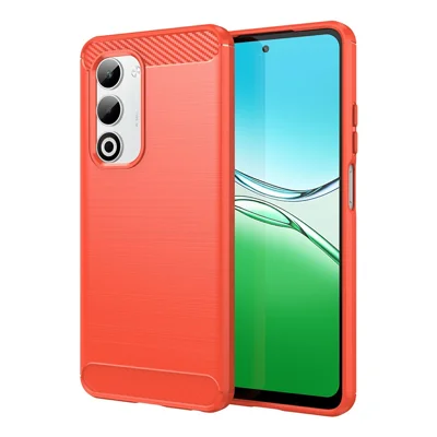 Obudowa na Oppo A5 5G / A5 4G, ochronna nakładka na telefon, faktura węglowa, powłoka matowa - czerwony