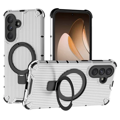 For Samsung Galaxy A36 5G Magnetic Case with Kickstand PC + TPU Phone Cover - Transparent