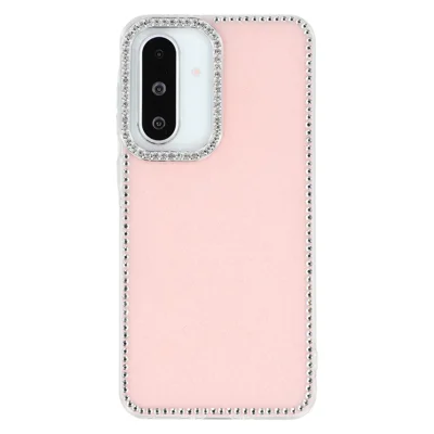 For Samsung Galaxy A26 5G Case Rhinestone Edge Glitter Back TPU + PC IMD Phone Cover - Glitter Light Pink
