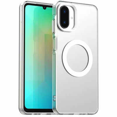 For Samsung Galaxy A07 4G Magnetic Case Anti Drop Hybrid Phone Back Cover - White