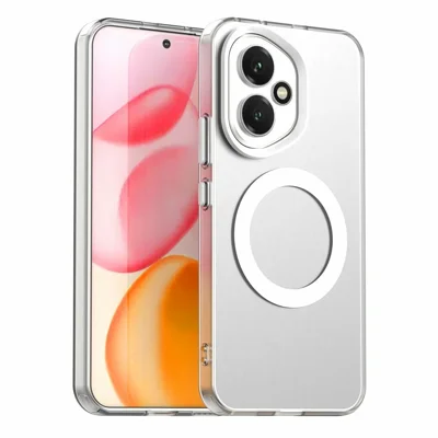 For Honor 400 5G (Global) Magnetic Case Anti Drop Hybrid Phone Back Cover - White