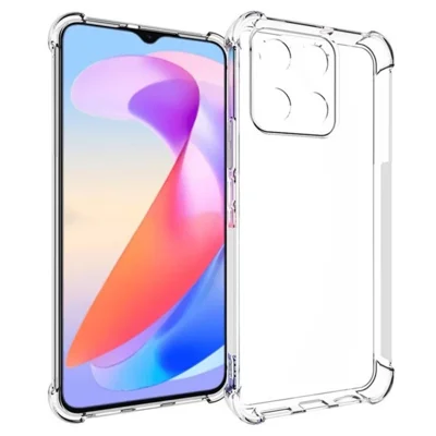 WANLONFENG For Honor X6a 4G Clear TPU Case  TM Series 2.0mm Phone Back Cover - Transparent