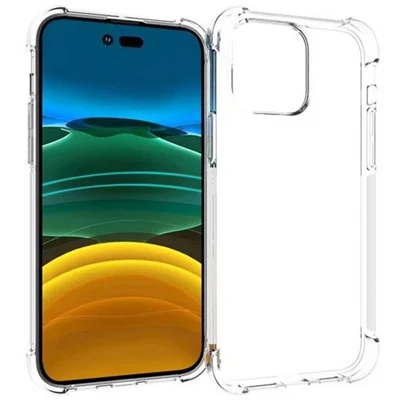WANLONFENG For iPhone 12 Pro Max 6.7 inch Back Cover  TM Series 2.0mm Clear TPU Phone Case (Big Lens Hole) - Transparent