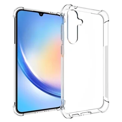 WANLONFENG For Samsung Galaxy S23 FE Back Cover  TM Series 2.0mm Clear TPU Phone Case (Big Lens Hole) - Transparent