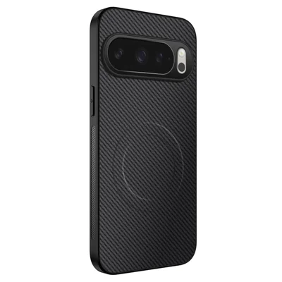 WANLONFENG For Google Pixel 10 Pro Magnetic Case  TQ Series Carbon Fiber Texture PC TPU Phone Cover - Black