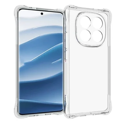 WANLONFENG For Xiaomi Redmi Note 14 Pro+ 5G Clear TPU Case  TM Series 2.0mm Phone Back Cover - Transparent