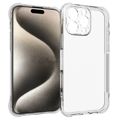 WANLONFENG For iPhone 16 Pro Max Clear TPU Case  TM Series 2.0mm Phone Back Cover - Transparent