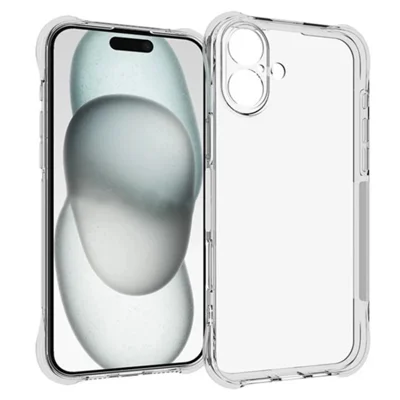 WANLONFENG For iPhone 16 Plus Clear TPU Case  TM Series 2.0mm Phone Back Cover - Transparent