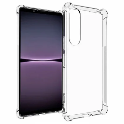 WANLONFENG For Sony Xperia 1 V Back Cover  TM Series 2.0mm Clear TPU Phone Case (Big Lens Hole) - Transparent