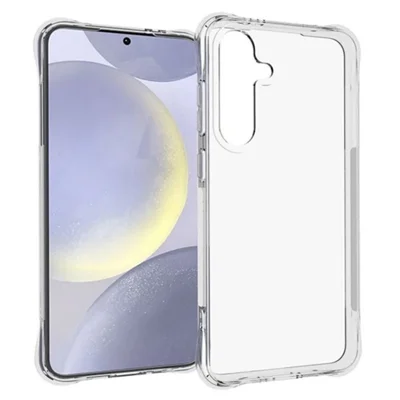 WANLONFENG For Samsung Galaxy S24 FE Back Cover  TM Series 2.0mm Clear TPU Phone Case (Big Lens Hole) - Transparent