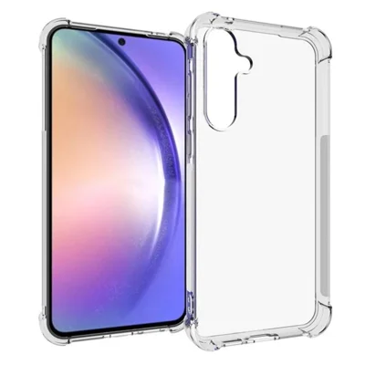 WANLONFENG For Samsung Galaxy A55 5G Back Cover  TM Series 2.0mm Clear TPU Phone Case (Big Lens Hole) - Transparent