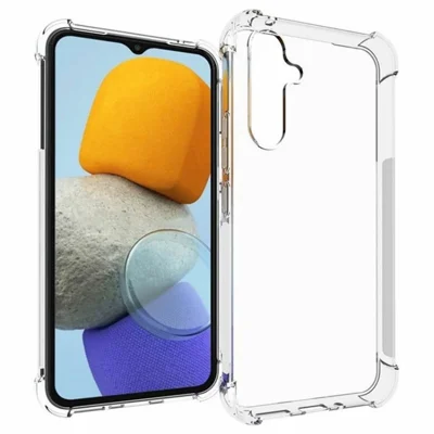 WANLONFENG For Samsung Galaxy A54 5G Back Cover  TM Series 2.0mm Clear TPU Phone Case (Big Lens Hole) - Transparent